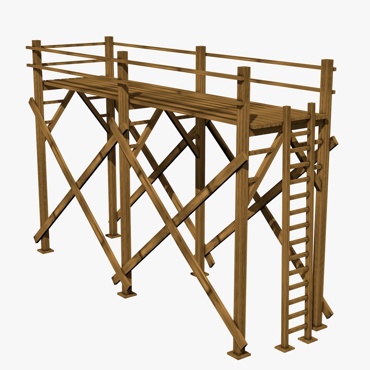 Wood scaffolding