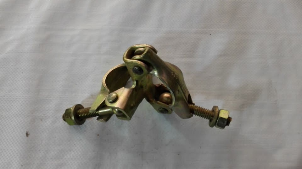 Pressed fixed scaffolding clamp