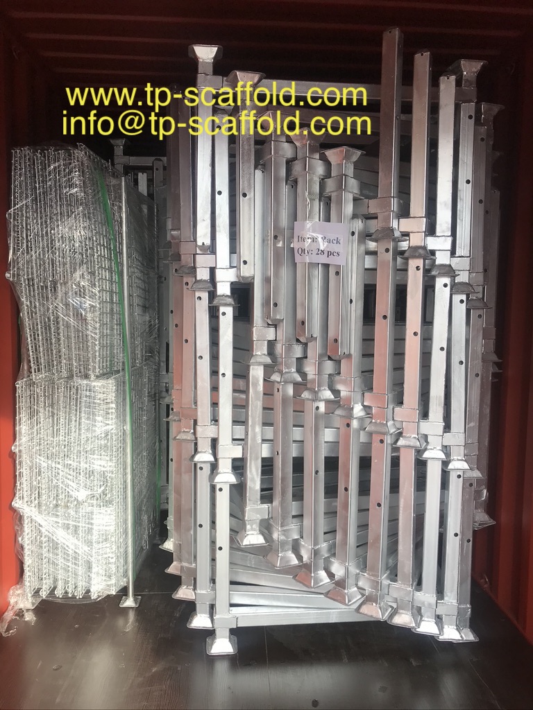 scaffolding rack with inserted cage