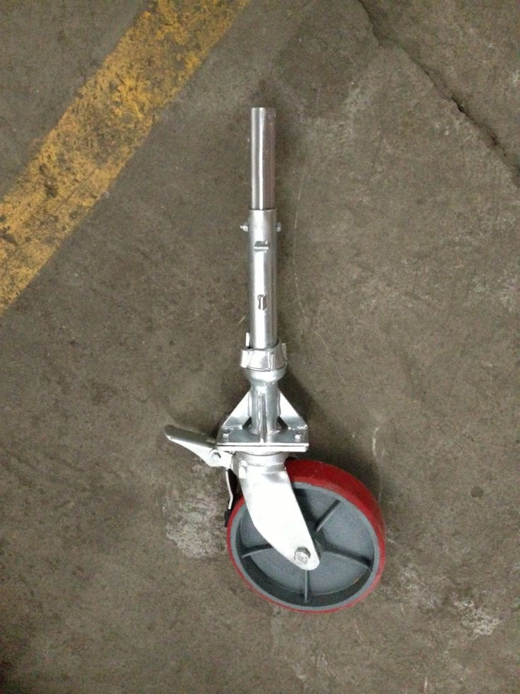 Adjustable scaffolding caster wheel