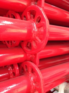 Yellow Painted Multidirectional Scaffolding Standard for Construction Materials