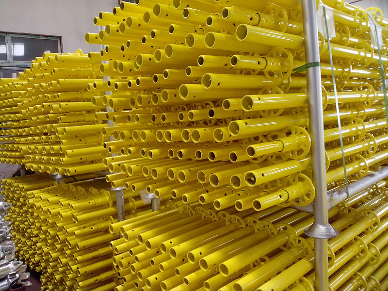 Yellow Painted Multidirectional Scaffolding Standard for Construction Materials