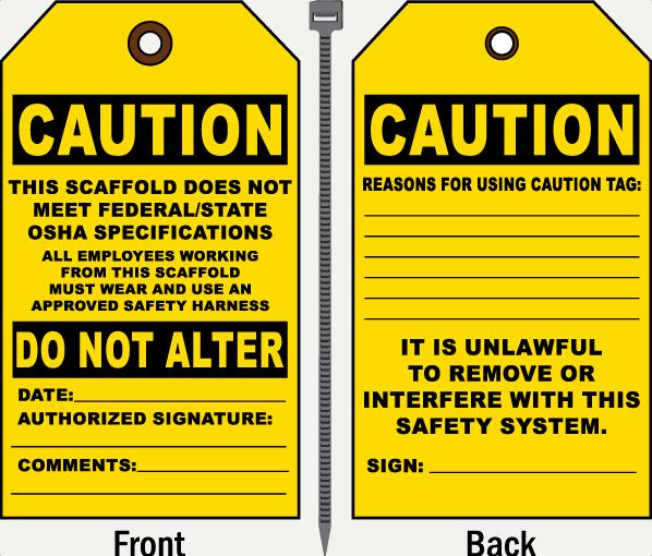 A Yellow Tag on An Inspected Scaffolding System 1 A Yellow Tag on An Inspected Scaffolding System 1